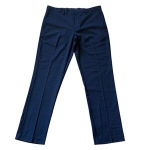 Perry Ellis Portfolio Mens Slim Fit Dress Pants 34x32 Navy Blue Performance New